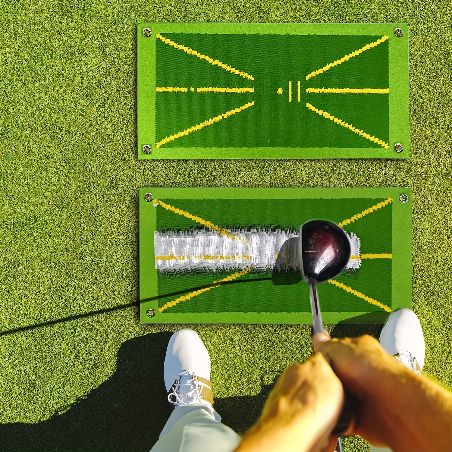 Swing Detection Golf Training Mat with Practice for Improved Swing