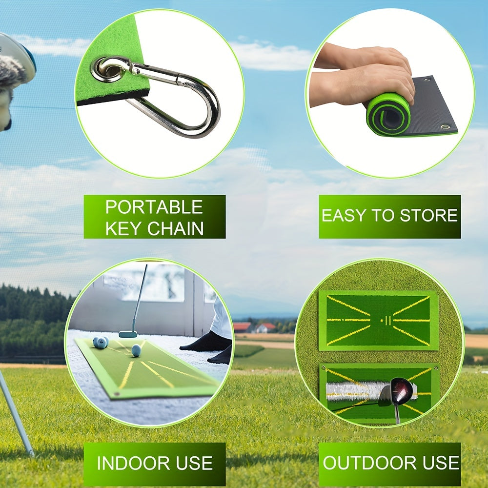 Swing Detection Golf Training Mat with Practice for Improved Swing